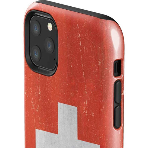 Switzerland Flag Distressed iPhone 11 Pro Max Impact Case